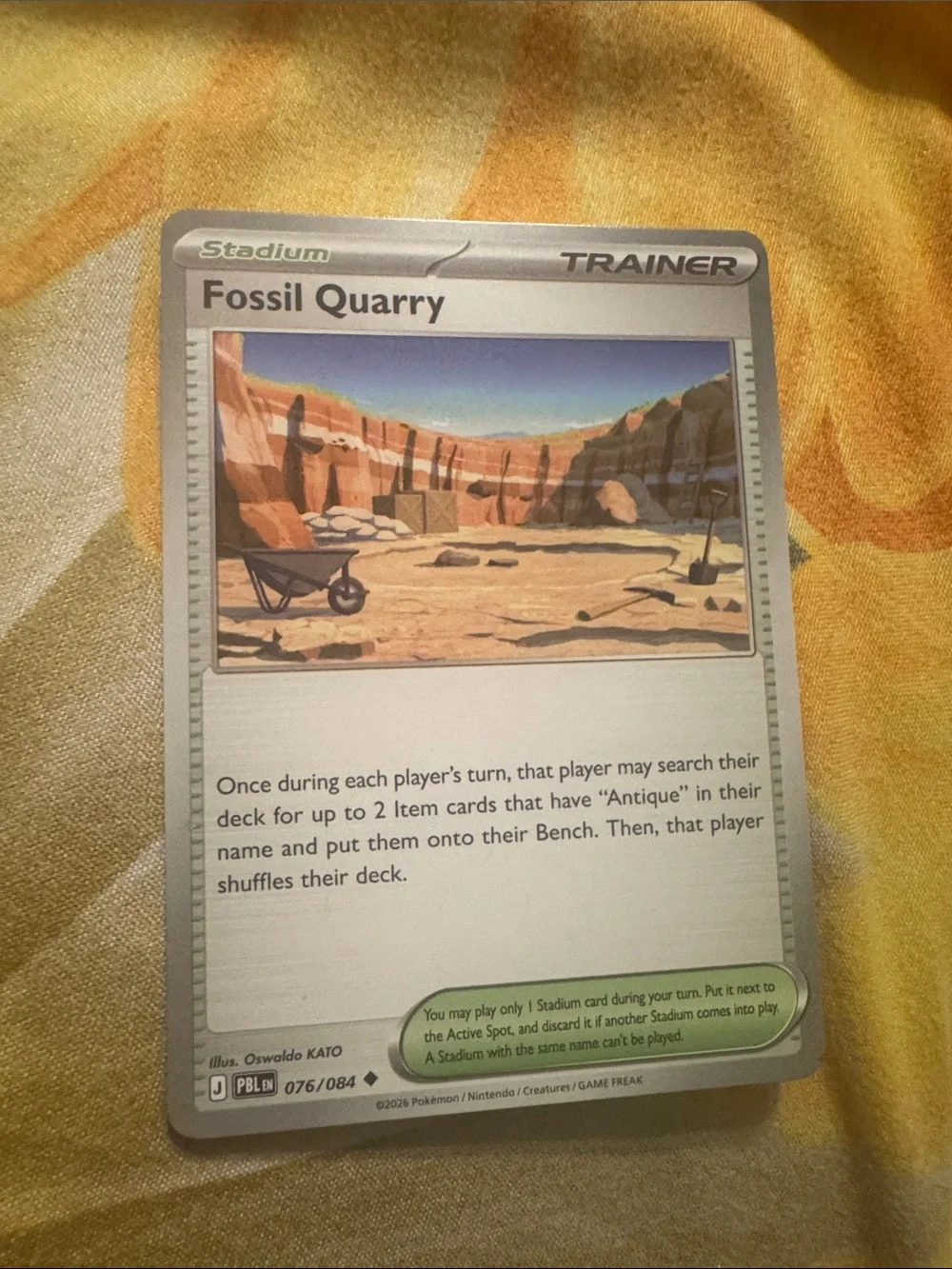 Fossil Quarry Pokémon Trainer Stadium Card